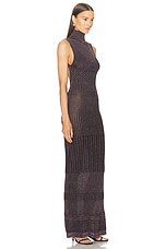 Missoni Lurex Sleeveless Long Dress in Black With Pink Base, view 3, click to view large image.