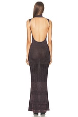 Missoni Lurex Sleeveless Long Dress in Black With Pink Base, view 4, click to view large image.