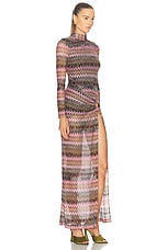 Missoni Long Dress in Multicolor Space-Dyed With Dark Base, view 2, click to view large image.