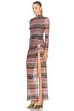 Missoni Long Dress in Multicolor Space-Dyed With Dark Base, view 3, click to view large image.