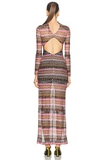 Missoni Long Dress in Multicolor Space-Dyed With Dark Base, view 4, click to view large image.