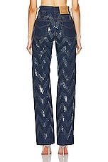 Missoni Sequins Zig Zag 5 Pocket Trouser in Transparent Sequins & Dark Blue Base, view 3, click to view large image.
