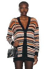 Missoni Maxi Cardigan in Multicolor Rust, Came,l & Black, view 1, click to view large image.