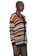 Missoni Maxi Cardigan in Multicolor Rust, Came,l & Black, view 2, click to view large image.