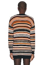 Missoni Maxi Cardigan in Multicolor Rust, Came,l & Black, view 3, click to view large image.