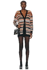 Missoni Maxi Cardigan in Multicolor Rust, Came,l & Black, view 4, click to view large image.
