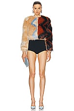 Missoni Bomber Jacket in Brown Base Multi Zig Zag, view 5, click to view large image.