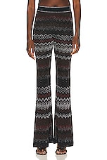 Missoni Flare Trouser in Multicolor Black Bordeaux, Grey & Brown, view 1, click to view large image.