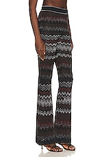 Missoni Flare Trouser in Multicolor Black Bordeaux, Grey & Brown, view 2, click to view large image.