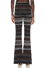Missoni Flare Trouser in Multicolor Black Bordeaux, Grey & Brown, view 3, click to view large image.