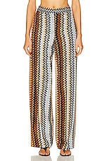Missoni Low Rise Wide Leg Trouser in Multi Brown, view 1, click to view large image.