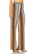 Missoni Low Rise Wide Leg Trouser in Multi Brown, view 2, click to view large image.