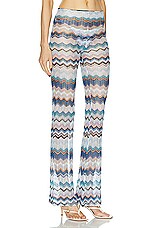 Missoni Micro Chevron Knit Trouser in Multicolor Blue Tones, view 2, click to view large image.