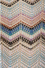 Missoni Micro Chevron Knit Trouser in Multicolor Blue Tones, view 5, click to view large image.