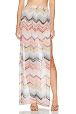 Missoni Macro Chevron Knit Trouser in Multicolor & Pale Pink Base, view 1, click to view large image.
