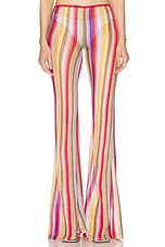 Missoni Flare Trouser in Multicolor Red Stripes, view 1, click to view large image.