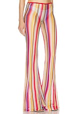 Missoni Flare Trouser in Multicolor Red Stripes, view 2, click to view large image.