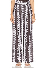 Missoni Zig Zag Wide Leg Trouser in Brown & White Tones, view 1, click to view large image.