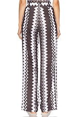 Missoni Zig Zag Wide Leg Trouser in Brown & White Tones, view 4, click to view large image.