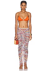 Missoni Chevron Net Long Skirt in Multicolor Red Tones, view 4, click to view large image.