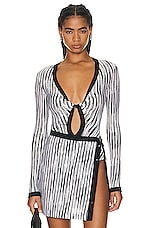 Missoni Bodysuit in Black & White Space Dye, view 1, click to view large image.