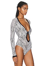 Missoni Bodysuit in Black & White Space Dye, view 3, click to view large image.