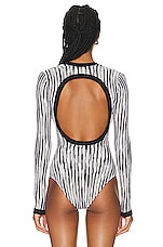 Missoni Bodysuit in Black & White Space Dye, view 4, click to view large image.