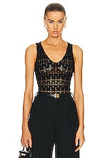 Missoni V Neck Bodysuit in Black Beauty, view 1, click to view large image.
