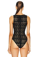 Missoni V Neck Bodysuit in Black Beauty, view 4, click to view large image.
