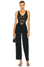 Missoni V Neck Bodysuit in Black Beauty, view 5, click to view large image.