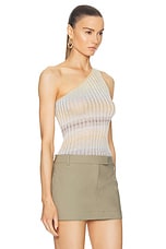 Missoni One Shoulder Top in Multicolor With Beige & Silver Shades, view 2, click to view large image.