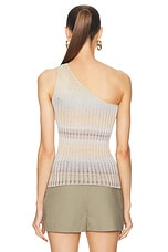 Missoni One Shoulder Top in Multicolor With Beige & Silver Shades, view 3, click to view large image.