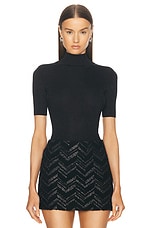 Missoni Lurex Roll Neck Top in Black, view 1, click to view large image.