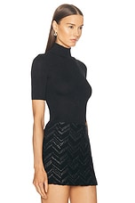 Missoni Lurex Roll Neck Top in Black, view 2, click to view large image.