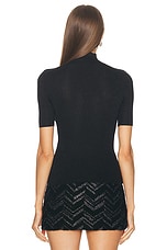 Missoni Lurex Roll Neck Top in Black, view 3, click to view large image.