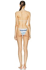 Missoni Micro Chevron Knit Triangle Bikini Set in Multicolor Blue Tones, view 3, click to view large image.