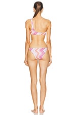 Missoni One Shoulder Bikini Set in Microshaded Pink Tones, view 4, click to view large image.