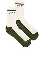 Mister Green Hemp Athletic Crew Sock in Natural, view 1, click to view large image.