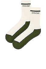 Mister Green Hemp Athletic Crew Sock in Natural, view 2, click to view large image.