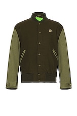 Mister Green M-65 Varsity Jacket in Earth & Olive, view 1, click to view large image.