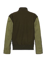 Mister Green M-65 Varsity Jacket in Earth & Olive, view 2, click to view large image.