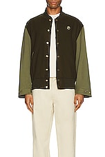 Mister Green M-65 Varsity Jacket in Earth & Olive, view 4, click to view large image.