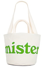 Mister Green Round Grow Pot Small Tote Bag in Natural, view 1, click to view large image.
