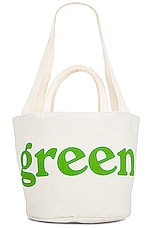 Mister Green Round Grow Pot Small Tote Bag in Natural, view 2, click to view large image.