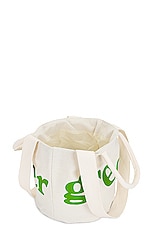 Mister Green Round Grow Pot Small Tote Bag in Natural, view 4, click to view large image.