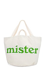 Mister Green Round Grow Pot Large Tote Bag in Natural, view 1, click to view large image.