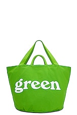 Mister Green Round Grow Pot Large Tote Bag in Green, view 2, click to view large image.