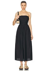 Matteau Strapless Lace Up Dress in Black, view 1, click to view large image.