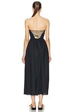 Matteau Strapless Lace Up Dress in Black, view 3, click to view large image.