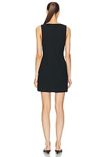 Matteau Crepe Mini Shift Dress in Black, view 3, click to view large image.
